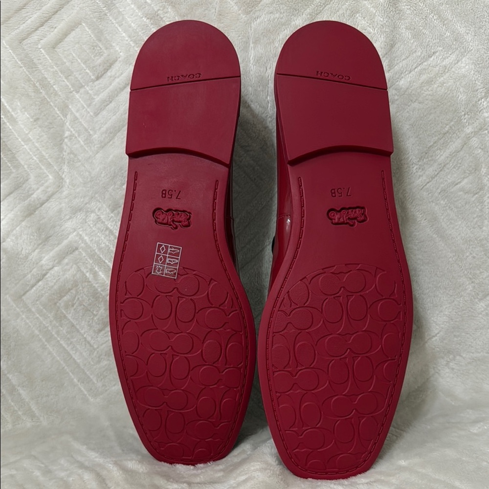 NWOT Coach Red Patent Leather Flats size 7.5B - Picture 6 of 9